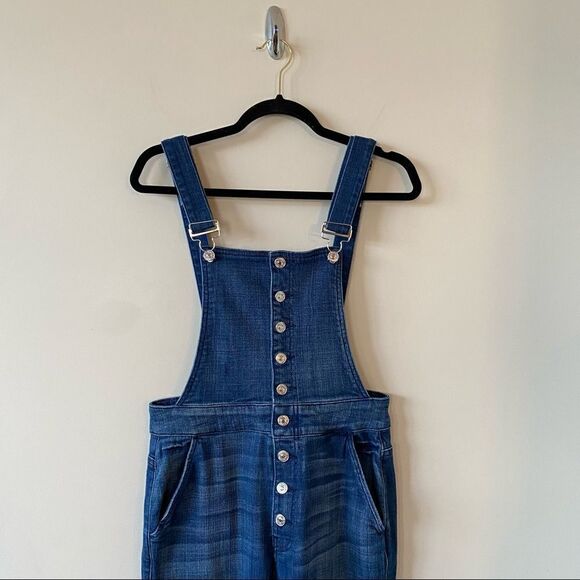 7 For All Mankind-Janette Tapered Medium Wash Overalls (Size:27) - Picture 5 of 16